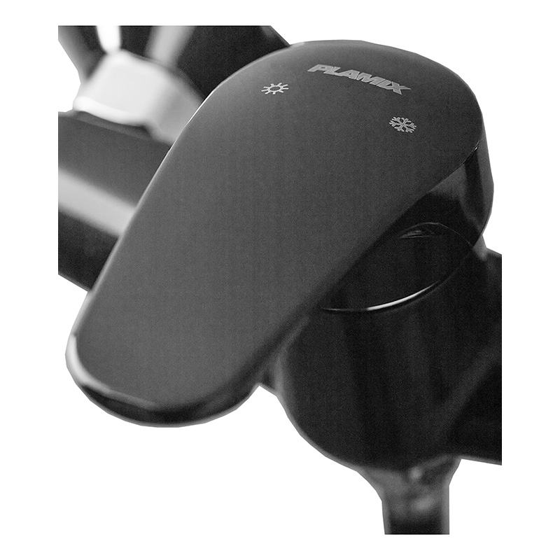 Смеситель для душа Plamix Afina-003 SET Black (со шлангом, лейкой и кронштейном)