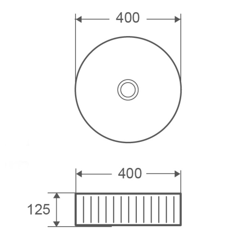Умывальник накладной керамический Mixxus Premium Wave-0101 400x400x125mm