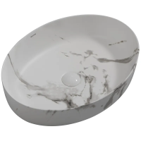 Раковина накладная MIXXUS PREMIUM ELLIPSE-0104 MARBLE 550х415х140mm