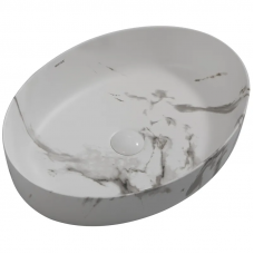 Раковина накладна MIXXUS PREMIUM ELLIPSE-0104 MARBLE 550х415х140mm