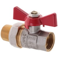 Кран с американкой 1/2" прямой Waterpro красный