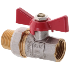 Кран с американкой 1/2" прямой Waterpro красный
