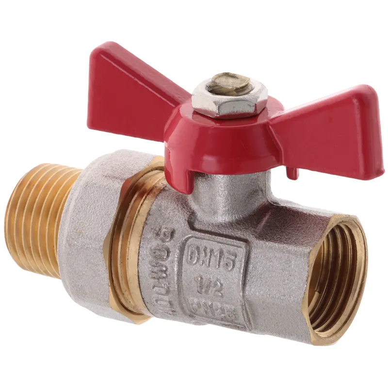 Кран с американкой 1/2" прямой Waterpro красный