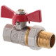 Кран с американкой 1/2" прямой Waterpro красный