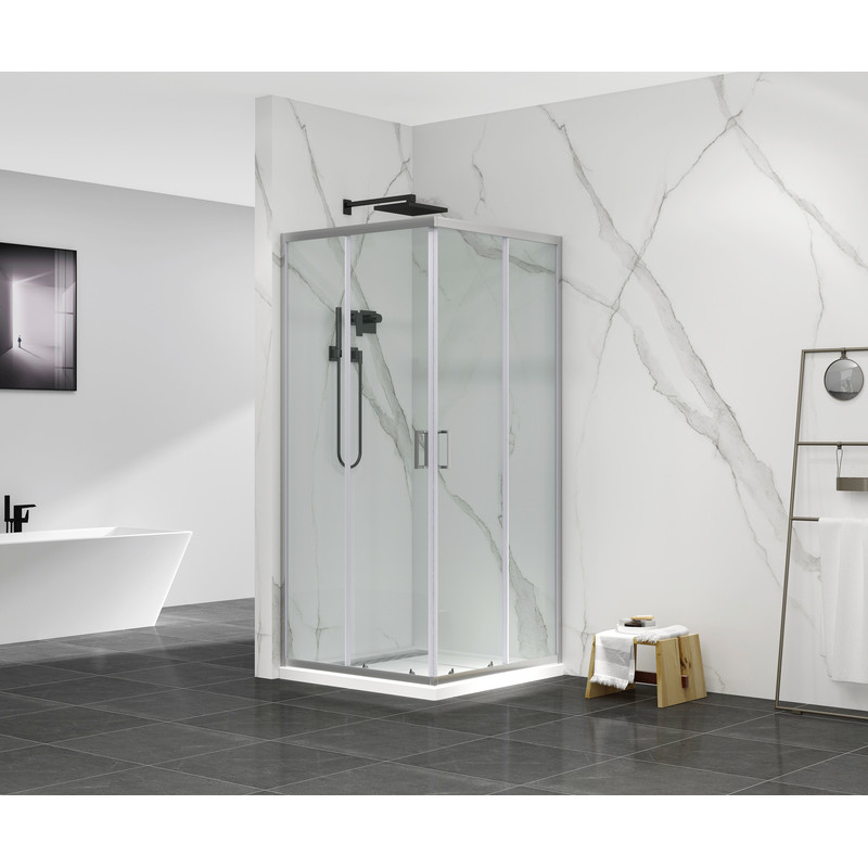 Душова кабіна без піддону Mixxus Premium DIVERSE SC02-90x90x195-TR Chrome прозоре скло 5мм (M