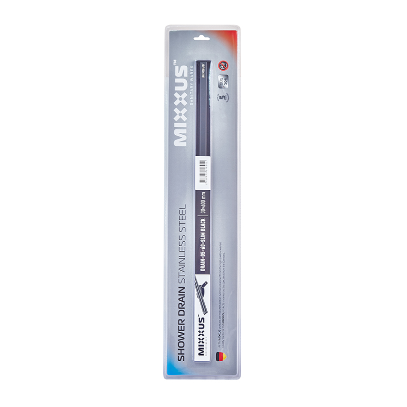Душевой трап с нерж. стали SUS304 Mixxus Drain-05-60-Slim Black (30x600 мм) (Черный)