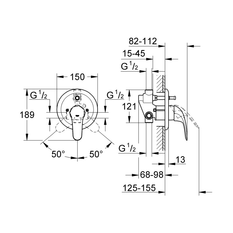 Смеситель для ванны Grohe Euroeco New