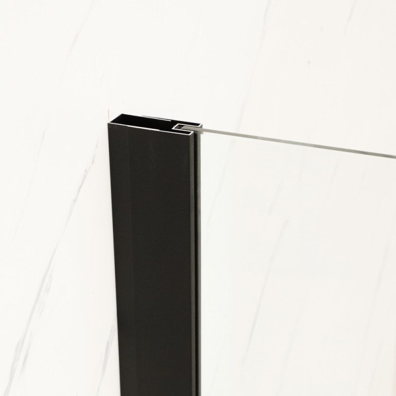 Душова перегородка Mixxus Premium FLAT SP02-100x200-TR Black Walk-In прозоре скло 8мм (MI6856)
