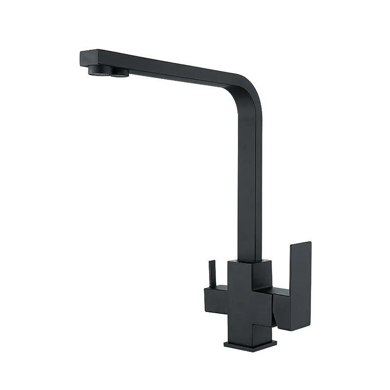Смеситель для кухни с выходом для питьевой воды Zerix KUB-021 Black из нерж. стали SUS304