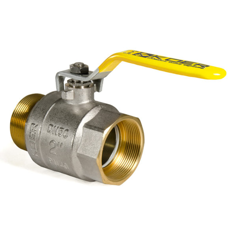 Кран шаровой KOER KR.515.PR.GAS - 2" FM ГШВ YELLOW, ручка "рычаг" желтая