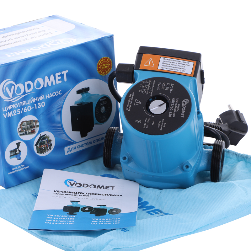 Насос циркуляционный Vodomet VM25/60-130 с кабелем, без гаек