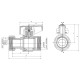 Кран шаровый Roho R115-075B -3/4"х3/4" прямой Н/Г, ручка "бабочка" черная