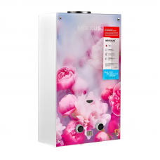 Газова колонка MIXXUS GWH-0410 BASIC GLASS димохідна 10 л/хв (панель зі скла з малюнком) (WH00)