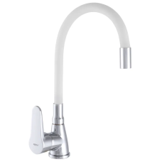 Смеситель для кухни Zerix SOP7 146 с белым гибким изливом