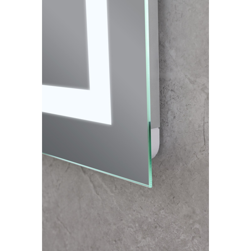 Зеркало Mixxus HARD MR06-60x80 с LED Touch, Anti-fog, димером, регулировкой яркости, часами (MI6929