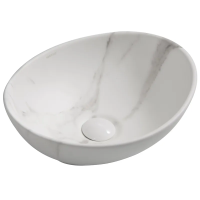 Раковина накладная MIXXUS PREMIUM ELLIPSE-0108 MARBLE 400х330х145mm