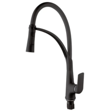 Смеситель для кухни Plamix Lucas-017 SET BLACK REFL.Black с подводом