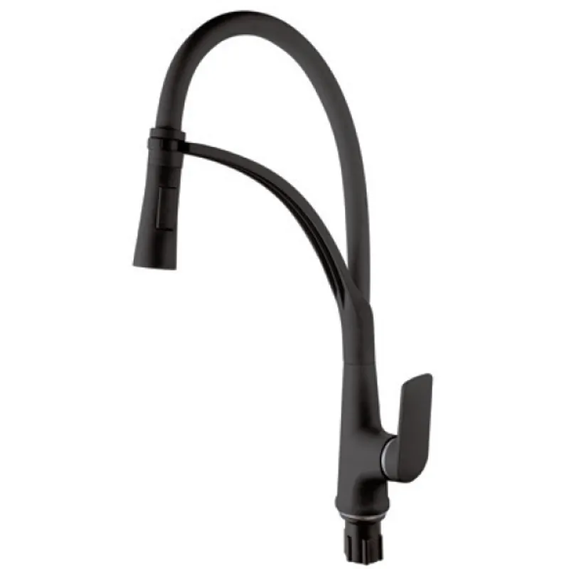 Смеситель для кухни Plamix Lucas-017 SET BLACK REFL.Black с подводом
