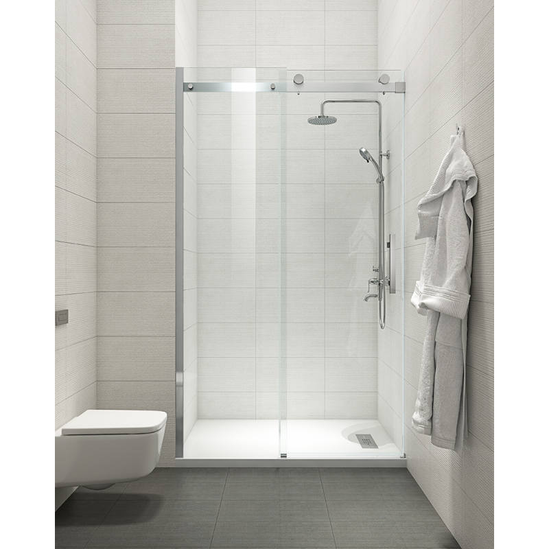Двері в нішу Koer SR SD01-120x200-TR-01 прозоре скло Easy Clean 8мм, хром
