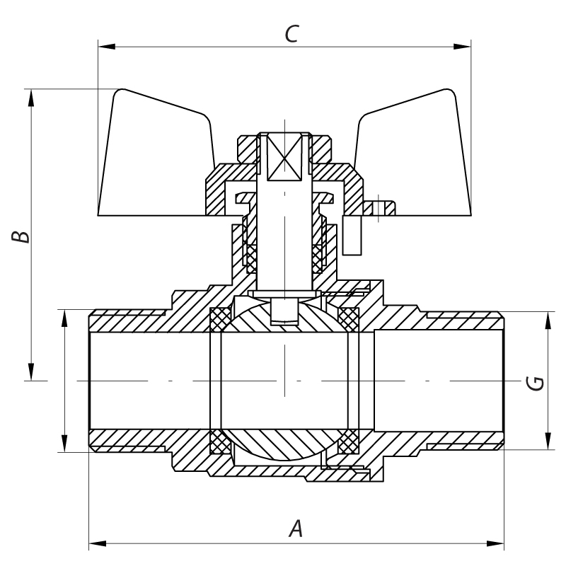 Кран шаровый Koer 1" ШШБ (KR.219)