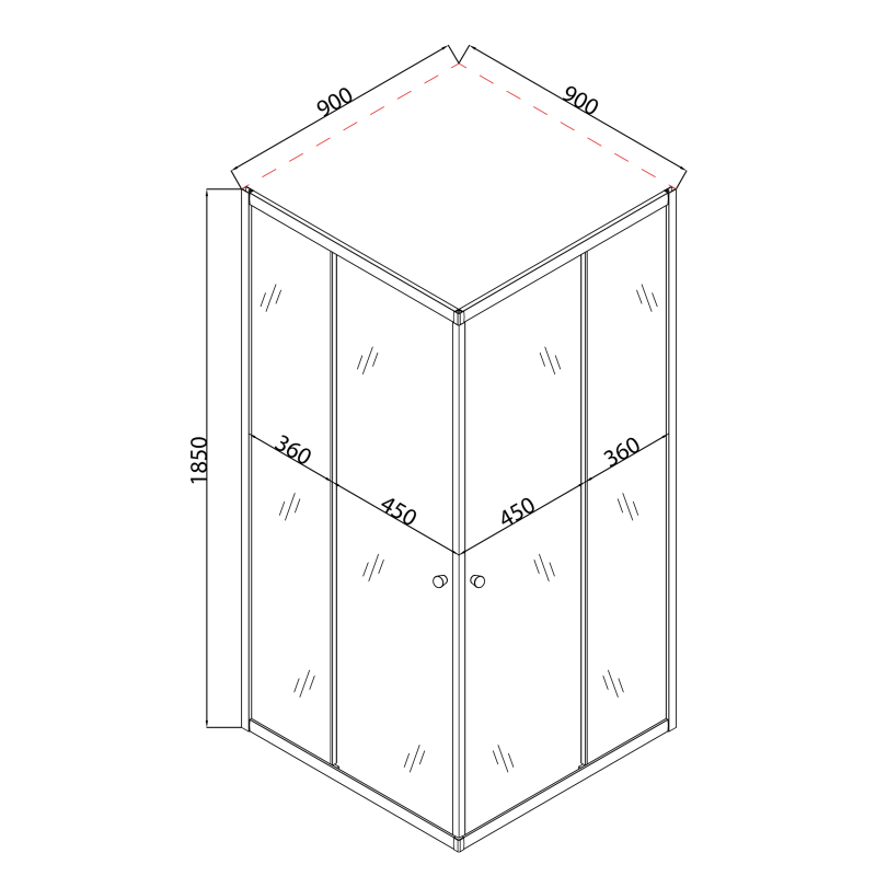 Душевая кабина без поддона Mixxus CUBIC SC01-90x90x185-TR GRAPHITE прозрачное стекло 4мм