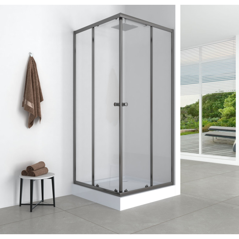 Душевая кабина без поддона Mixxus CUBIC SC01-90x90x185-TR GRAPHITE прозрачное стекло 4мм