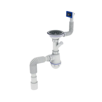 Сифон для кухни Zerix SK-02-B 3 1/2"x40 с резьб. выпуском и отводом для стиральной машины