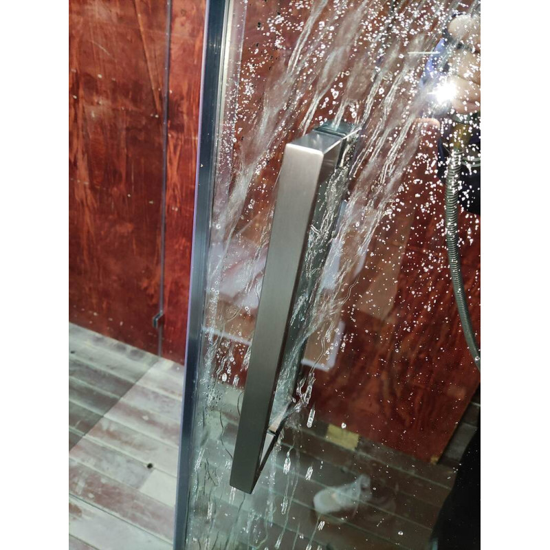 Бічна стінка для кабіни Koer SR SW04-90x200-TR-07 прозоре скло Easy Clean 10мм, графіт (KR53
