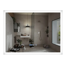 Дзеркало Mixxus FLAT MR04-80x60 з LED Touch, Anti-fog, димером, регулюванням яскравості, годинником (MI6928)