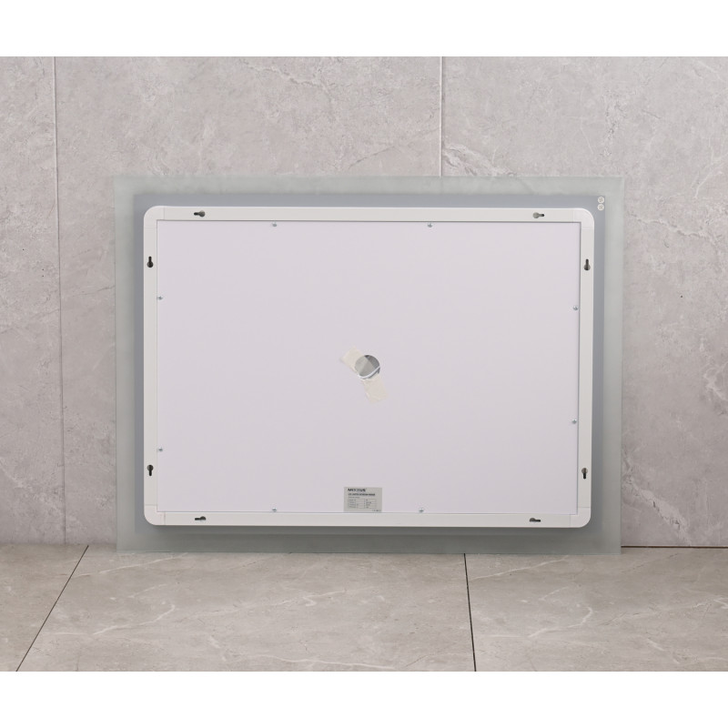 Зеркало Mixxus FLAT MR04-80x60 с LED Touch, Anti-fog, димером, регулировкой яркости, часами (MI6928