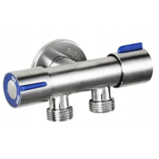 Кран для подключения сантехприборов Mixxus VAL-11-1/2x1/2x1/2 с нерж. стали SUS304 (синий)