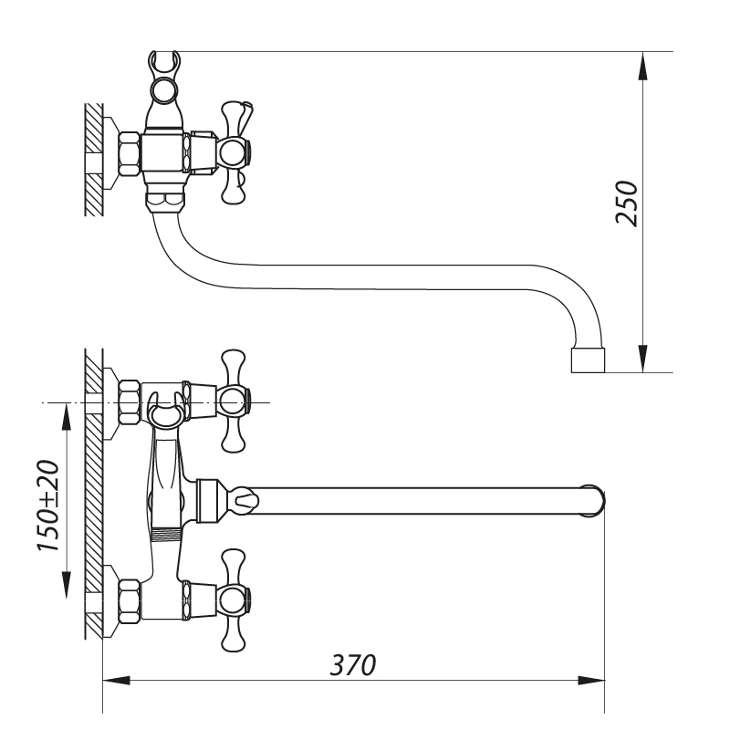 Смеситель для ванны Zerix D3Q 827