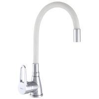 Смеситель для кухни Zerix SOP7 045 с белым гибким изливом