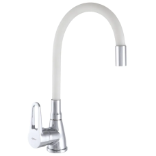 Смеситель для кухни Zerix SOP7 045 с белым гибким изливом