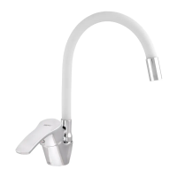 Смеситель для кухни Zerix YUB 279 с белым гибким изливом