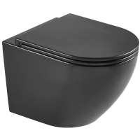 Унитаз подвесной Mixxus Premium Ellipse-0303-R Black 520x365x360mm, система смыва RIMLESS