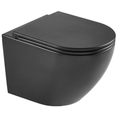 Підвісний унітаз Mixxus Premium Ellipse-0303-R Black 520x365x360мм, система змиву RIMLESS