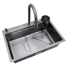Мийка Mixxus Premium MH7246-SET-01 Nano-Black з вбудованим змішувачем