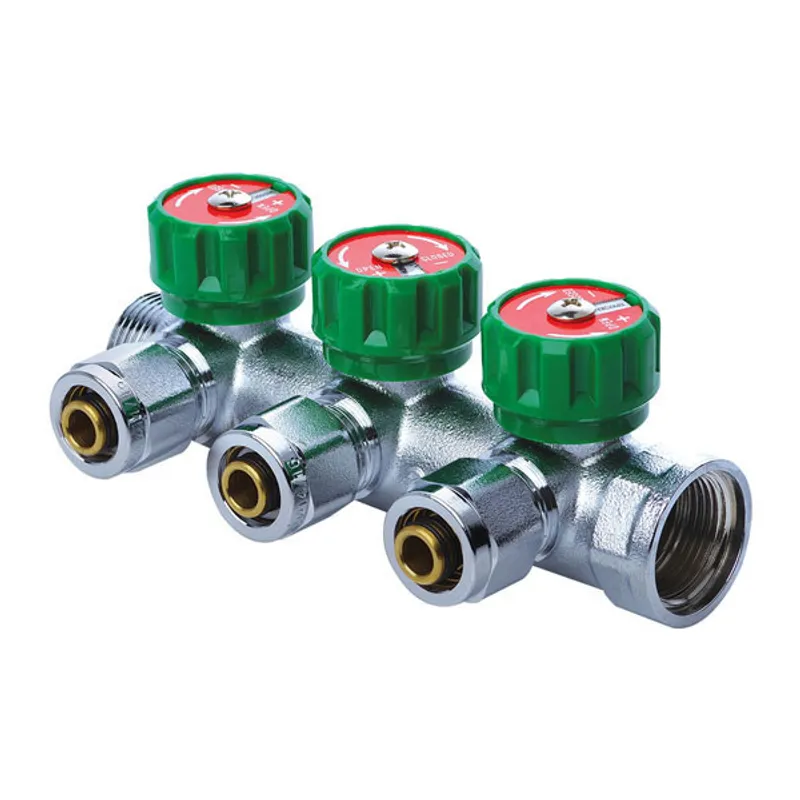 Коллектор вентильный с фитингом Koer KR.1121-3 3/4”x3 ways