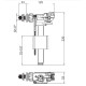 Арматура наполнительная Koer KT-0106-1/2" с боковым подключением и пластиковой резьбой 1/2" (KR5336