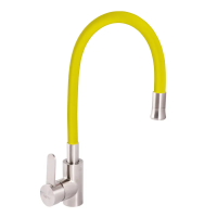 Смеситель для кухни Zerix LR74004-4 с желтым гибким изливом
