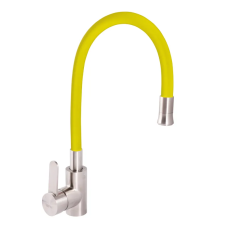 Смеситель для кухни Zerix LR74004-4 с желтым гибким изливом
