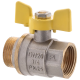 Кран шаровый FERRO PL 3/4" ГШБ газ art. 607 (латунный шар)