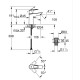 Однорычажный смеситель для раковины M-Size Grohe BauLoop New с нажимным донным клапаном