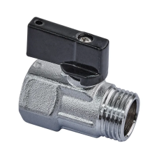 Кран кульовий МІНІ, Roho R380-050 - 1/2" ВЗ ручка "метелик" чорна