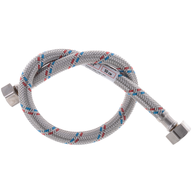 Гибкий шланг для подключения воды гайка 1/2'' - гайка 1/2'' (50 см) Zerix