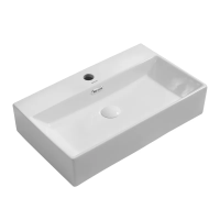 Раковина подвесная Mixxus Premium QUADRO-0206 600х360х130mm с отверстием под смеситель и переливом