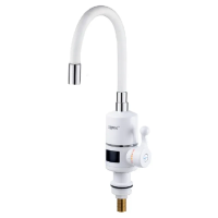 Проточный водонагреватель Zerix ELW06-EF-WHITE 3,3 kW с индикатором температуры, силиконовый излив,