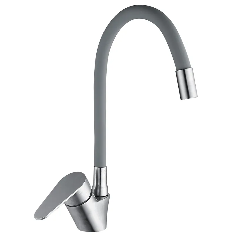 Смеситель для кухни Mixxus NEO-011 REFL.Gray с силиконовым изливом