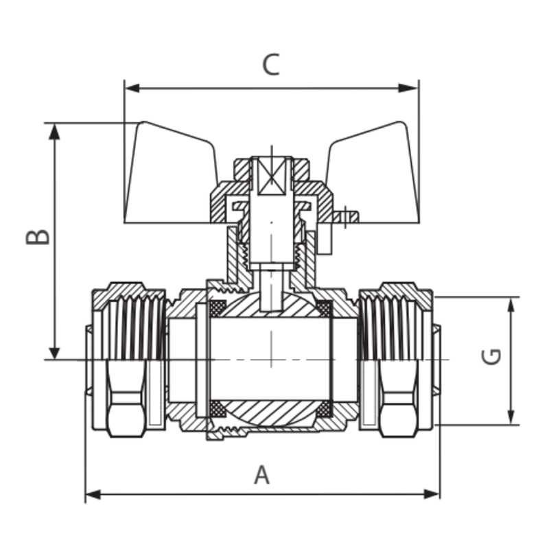 Кран шаровый Koer Wing 20x20 (KR.353)